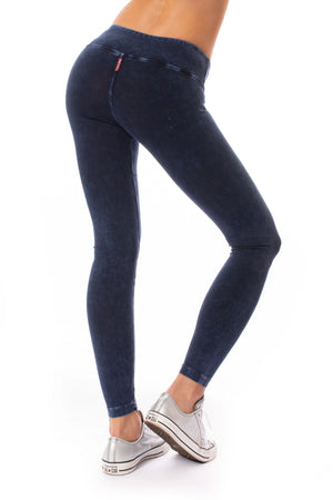 Hard Tail Forever - Flat Waist Ankle Legging (W-452, Dark Blue Mineral Wash) alt view 6