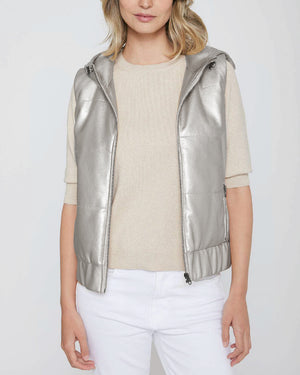 J Society Silver Faux Leather Vest