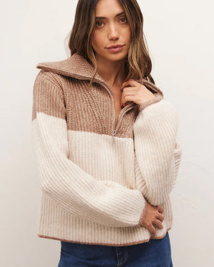 Z Supply Mink Canyon Block Sweater