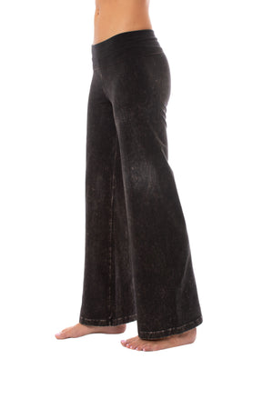 Hard Tail Forever - Wide Leg Roll Down Pants (W-326, Black Mineral Wash) alt view 4