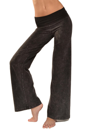 Hard Tail Forever - Wide Leg Roll Down Pants (W-326, Black Mineral Wash) alt view 5