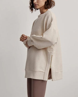 Varley Mae Longline Sweater in Oatmeal