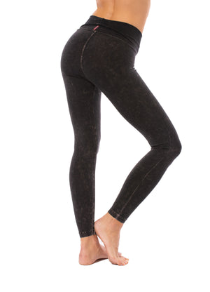 Contour Roll Down Ankle Legging (Style W-338, Mineral Wash MW6) by Hard Tail Forever
