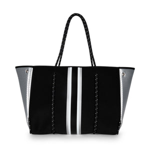 Haute Shore - Greyson Sahara Neoprene Tote Bag w/Zipper Wristlet Inside (Greyson, Beige Camo w/White & Rosegold Stripe) alt view 1