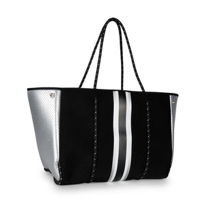Haute Shore - Greyson Sahara Neoprene Tote Bag w/Zipper Wristlet Inside (Greyson, Beige Camo w/White & Rosegold Stripe) alt view 3