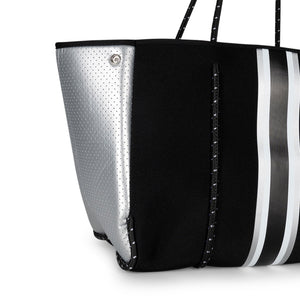 Haute Shore - Greyson Sahara Neoprene Tote Bag w/Zipper Wristlet Inside (Greyson, Beige Camo w/White & Rosegold Stripe) alt view 4