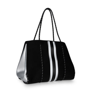 Haute Shore - Greyson Sahara Neoprene Tote Bag w/Zipper Wristlet Inside (Greyson, Beige Camo w/White & Rosegold Stripe) alt view 5