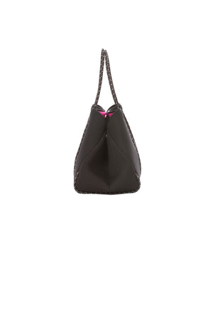 Haute Shore - Greyson Rave Neoprene Tote Bag w/Zipper Wristlet Inside (Rave, Black w/Hot Pink Orange) alt view 2