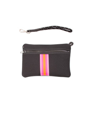 Haute Shore - Greyson Rave Neoprene Tote Bag w/Zipper Wristlet Inside (Rave, Black w/Hot Pink Orange) alt view 4