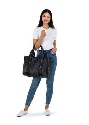 Haute Shore - Jaime Carbon Tote Bag (Jaime, Black w/Gunmetal Studded Straps) alt view 7