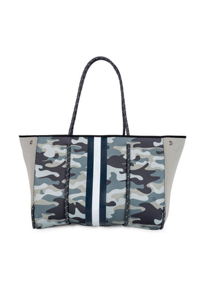 Haute Shore - Greyson Refresh Neoprene Tote Bag w/Zipper Wristlet Inside (Greyson, Sage Camo w/Navy & White Stripe) alt view 1