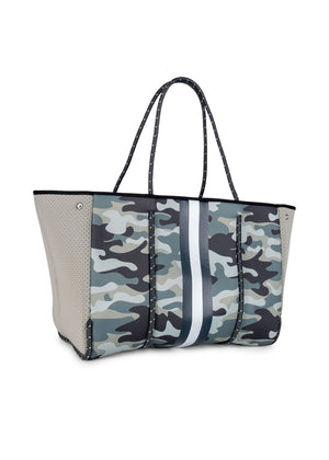 Haute Shore - Greyson Refresh Neoprene Tote Bag w/Zipper Wristlet Inside (Greyson, Sage Camo w/Navy & White Stripe) alt view 2