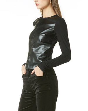Tart Collections Tawni Faux Leather Top alt view 1
