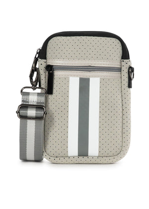 Haute Shore - Casey Cruise Neoprene Cell Phone Case (Putty w/White Charcoal Stripe)