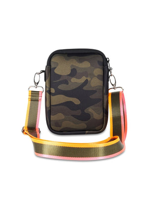 Haute Shore - Casey Showoff Neoprene Cell Phone Case (Casey, Camo Green w/Orange & Pink Stripe) alt view 3