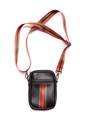 Haute Shore - Casey Bello Neoprene Cell Phone Case (Casey, Black w/Green & Red Stripe) alt view 1