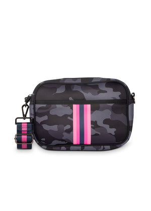 Haute Shore - Drew Epic Crossbody (Drew, Blue Camo w/Pink & Blue Stripe)