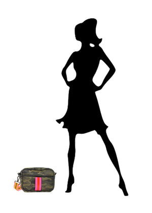 Haute Shore - Drew Showoff Crossbody (Drew, Green Camo w/Orange & Pink Stripe) alt view 2