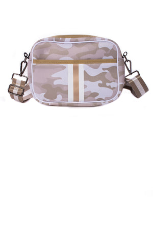 Haute Shore - Drew Sahara Crossbody (Beige Camo w/Rose Gold & White Stripe)