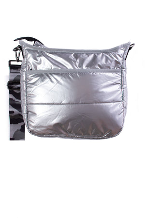 Haute Shore - Perri Chill Puffer Crossbody (Silver w/Grey Camo Strap)