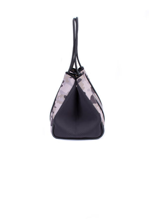 Haute Shore - Greyson New Midtown Neoprene Tote Bag w/Zipper Wristlet Inside (Greyson, White w/Black & Silver Stripe) alt view 3