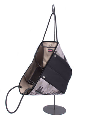 Haute Shore - Greyson New Midtown Neoprene Tote Bag w/Zipper Wristlet Inside (Greyson, White w/Black & Silver Stripe) alt view 7