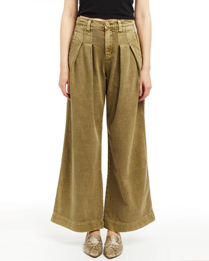 Tractr Jeans Olive Pleated Wide Leg Pant alt view 1