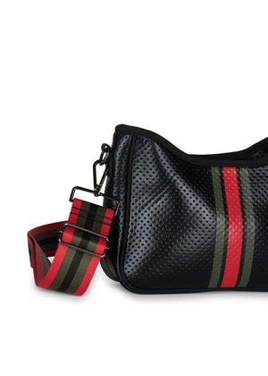 Haute Shore - Blair Bello Neoprene Crossbody (Black w/Red & Green Stripe) alt view 3