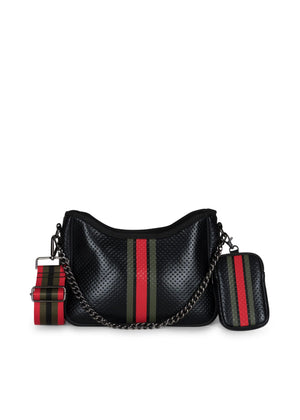 Haute Shore - Blair Bello Neoprene Crossbody (Black w/Red & Green Stripe) alt view 6