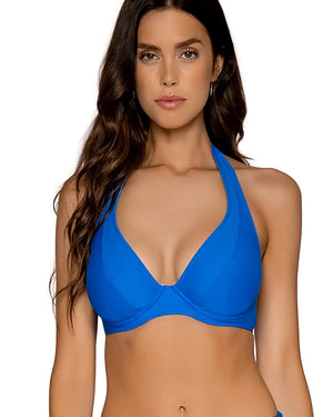 Sunsets Electric Blue Muse D-DD Halter Top
