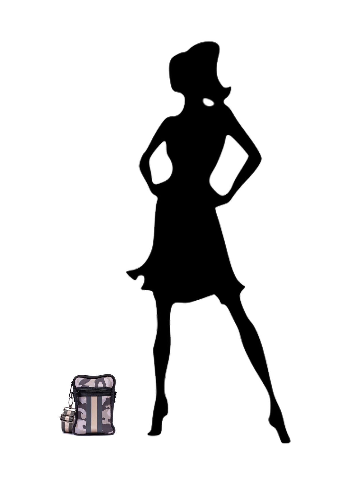 Haute Shore - Casey Safari Neoprene Cell Phone Case (Taupe Camo w/Charcoal & Rosegold Stripe) alt view 3