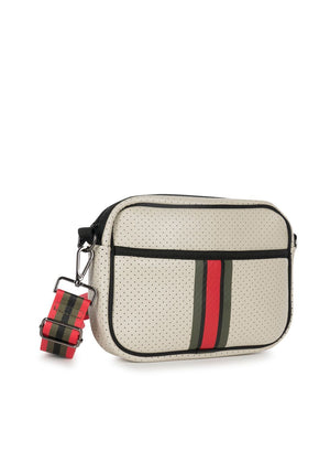 Haute Shore - Drew Roma Crossbody (Beige w/Olive, Black, & Red Stripe) alt view 3
