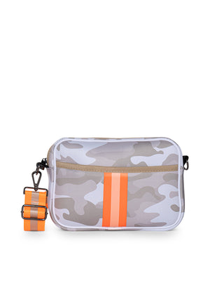 Haute Shore - Drew Playa Crossbody (Drew, Beige Camo w/Orange & Peach Stripe)