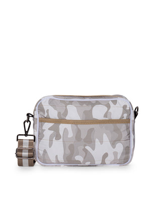 Haute Shore - Drew Crew Crossbody (Drew, Beige Camo w/Taupe & White Stripe)