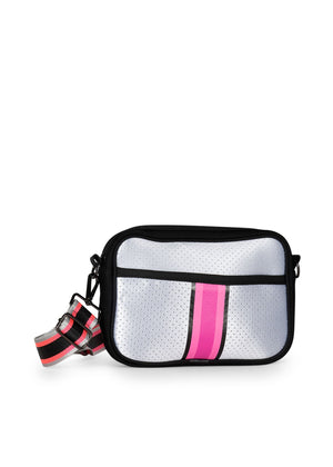 Haute Shore - Drew Disco Crossbody (Drew, Silver w/Hot Pink & Black Stripe) alt view 2