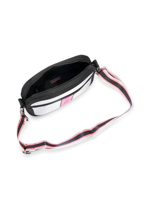Haute Shore - Drew Disco Crossbody (Drew, Silver w/Hot Pink & Black Stripe) alt view 5