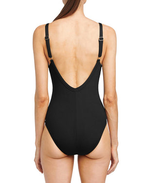 Robin Piccone Licorice V Neck Amy One Piece alt view 1