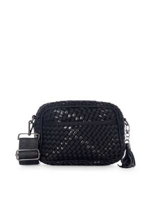 Haute Shore - Ariel Noir Crossbody (Ariel, Black w/Black Metallic Woven Accents)