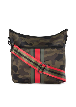 Haute Shore - Blake Soho Neoprene Crossbody Bag (Blake, Green Camo w/Red & Green Stripe) alt view 4