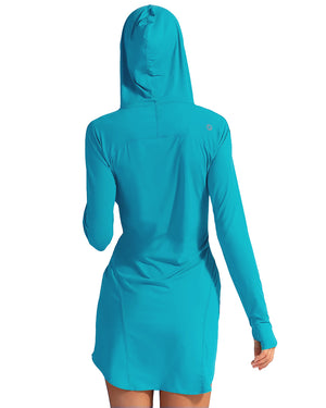 BloqUV Turquoise Hoodie Dress alt view 1