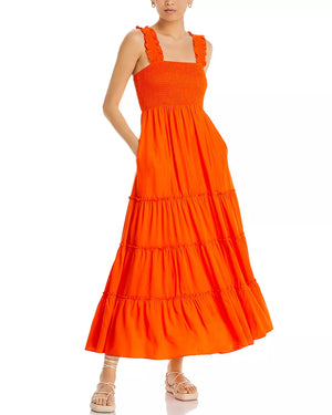 Lucy Paris Orange Dylan Smocked Dress