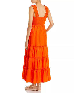 Lucy Paris Orange Dylan Smocked Dress alt view 1