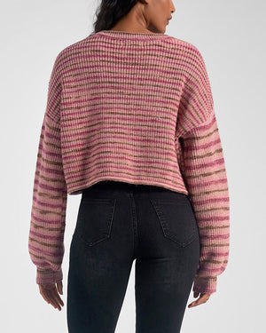 Elan Drawstring Stripe Sweater alt view 1