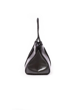 Haute Shore - Greyson Downtown Neoprene Tote Bag w/Zipper Wristlet Inside (Greyson, Black w/Grey & White Stripe) alt view 3
