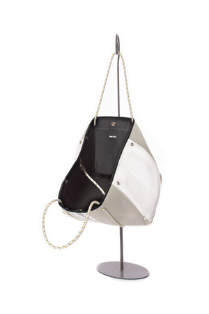 Haute Shore - Greyson Cruise Neoprene Tote Bag w/Zipper Wristlet Inside (Greyson, Silver w/Grey & White Stripe) alt view 6