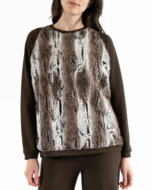 Capote Faux Brown Lynx Shelby Top