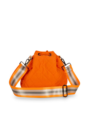 Haute Shore - Lindsey Crush Puffer Bucket Bag (Lindsey, Orange Quilted Puffer w/Orange, Silver, & White Straps) alt view 5