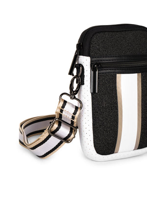 Haute Shore - Casey Bravo Neoprene Cell Phone Case (Casey, Black Denim w/Rosegold and White Stripe) alt view 2