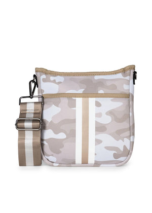 Haute Shore - Jeri Sahara Crossbody (Jeri, Beige Camo w/White & Rosegold Stripe)