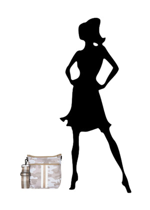Haute Shore - Jeri Sahara Crossbody (Jeri, Beige Camo w/White & Rosegold Stripe) alt view 3